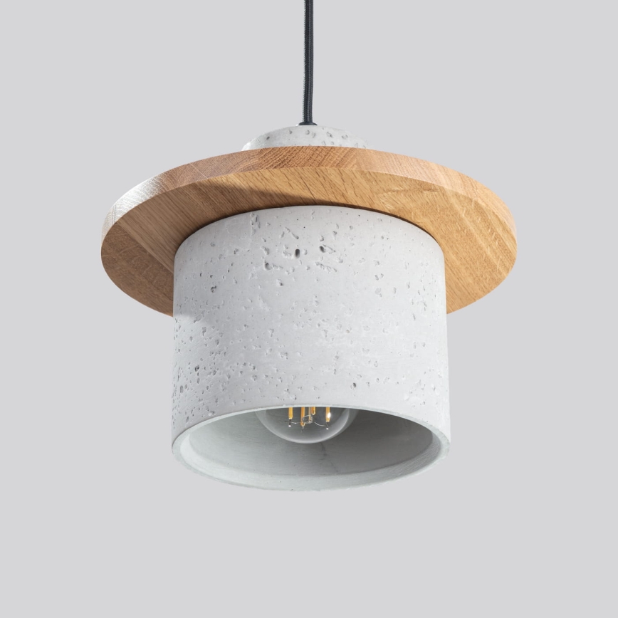 Suspension sur câble MAB 1xE27/15W/230V Ø 22 cm béton/gris