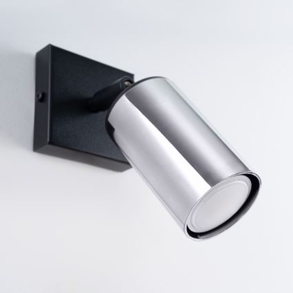 Wandspot WINX 1xGU10/10W/230V zwart/glanzend chroom