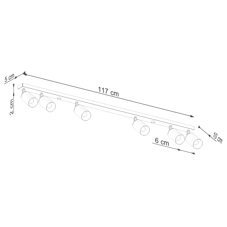 Spot WINX 6xGU10/10W/230V noir/chrome brillant