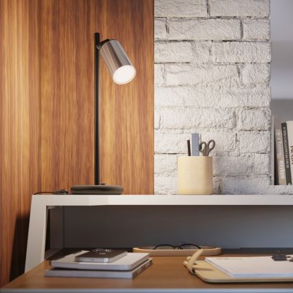 Lampe de table WINX 1xGU10/10W/230V noir/chrome brillant