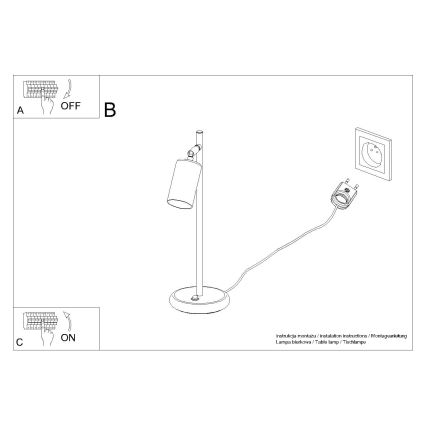 Lampe de table WINX 1xGU10/10W/230V noir/chrome brillant