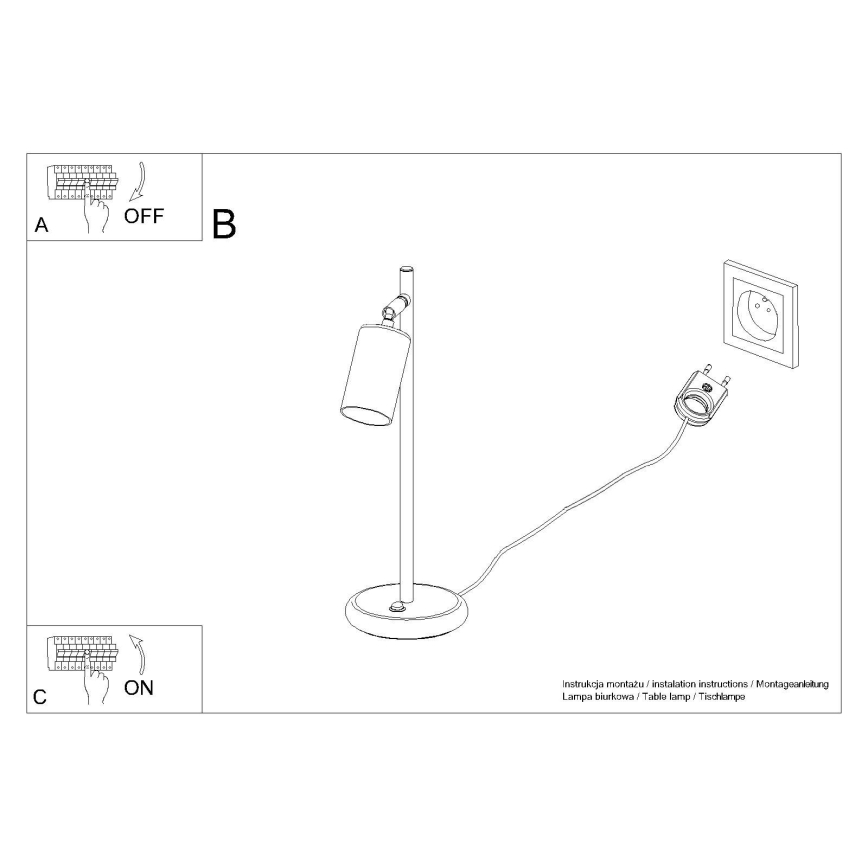 Lampe de table WINX 1xGU10/10W/230V noir/chrome brillant
