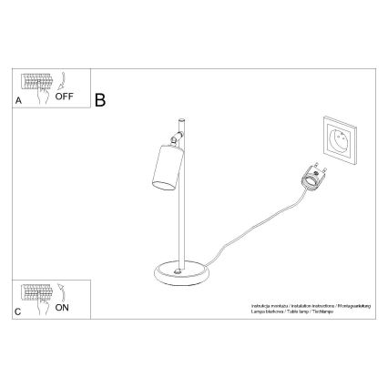 Lampe de table WINX 1xGU10/10W/230V noir/cuivre