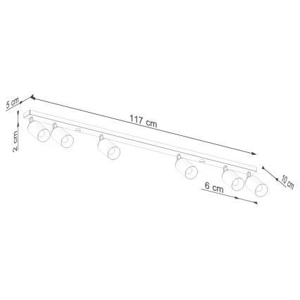 Spot WINX 6xGU10/10W/230V zwart/goud