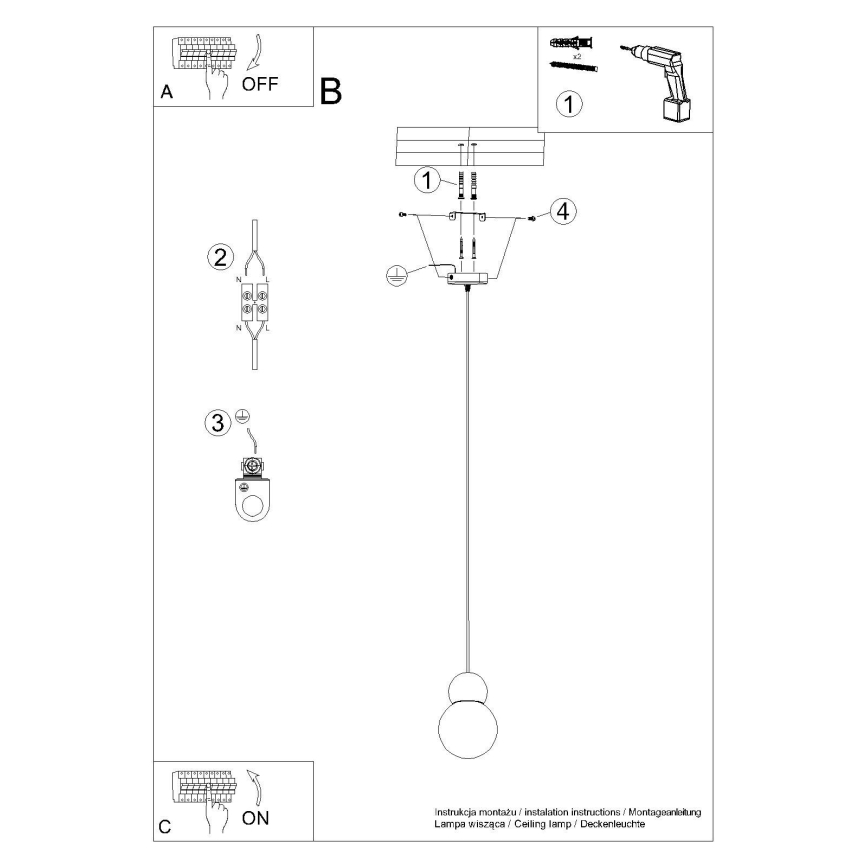 Hanglamp aan een koord PEKKA 1xG9/8W/230V wit