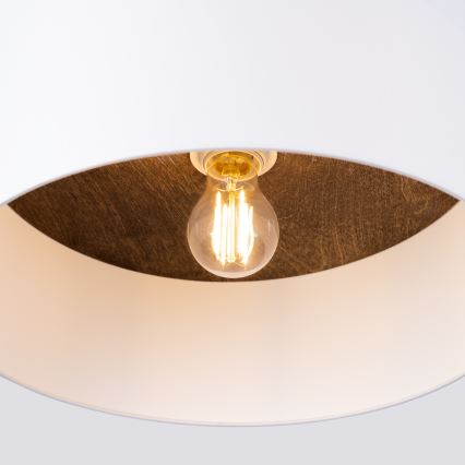 Plafondlamp TELESTO 1xE27/15W/230V diameter 35 cm wit/bruin