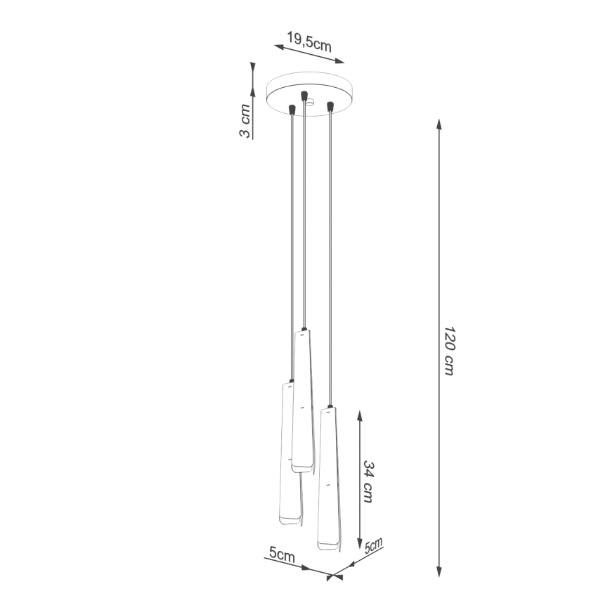 Hanglamp aan een koord PRYSM 3xG9/8W/230V zwart