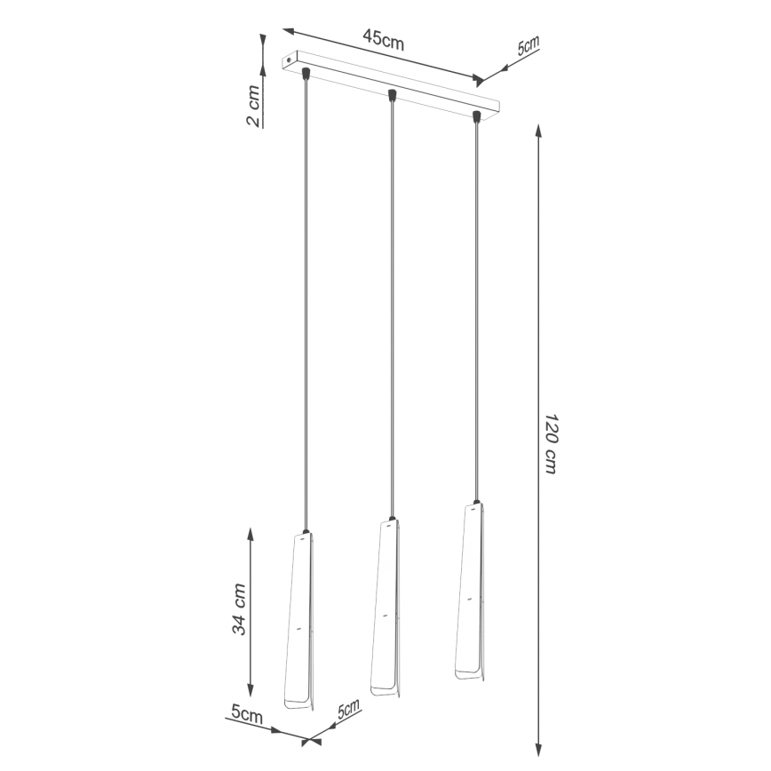 Hanglamp aan een koord PRYSM 3xG9/8W/230V zwart