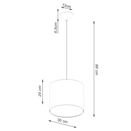Hanglamp aan een koord NOVA 1xE27/15W/230V diameter 30 cm wit