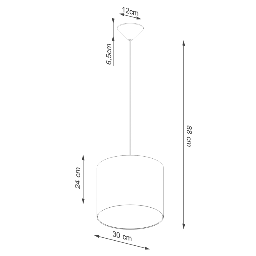 Hanglamp aan een koord NOVA 1xE27/15W/230V diameter 30 cm wit