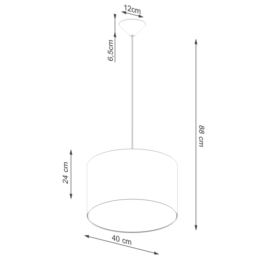 Hanglamp aan een koord NOVA 1xE27/15W/230V diameter 40 cm wit