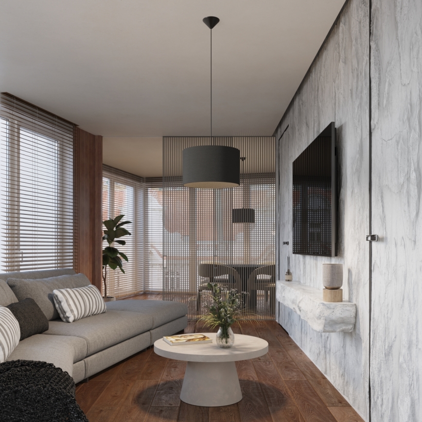 Hanglamp aan een koord NOVA 1xE27/15W/230V diameter 30 cm zwart