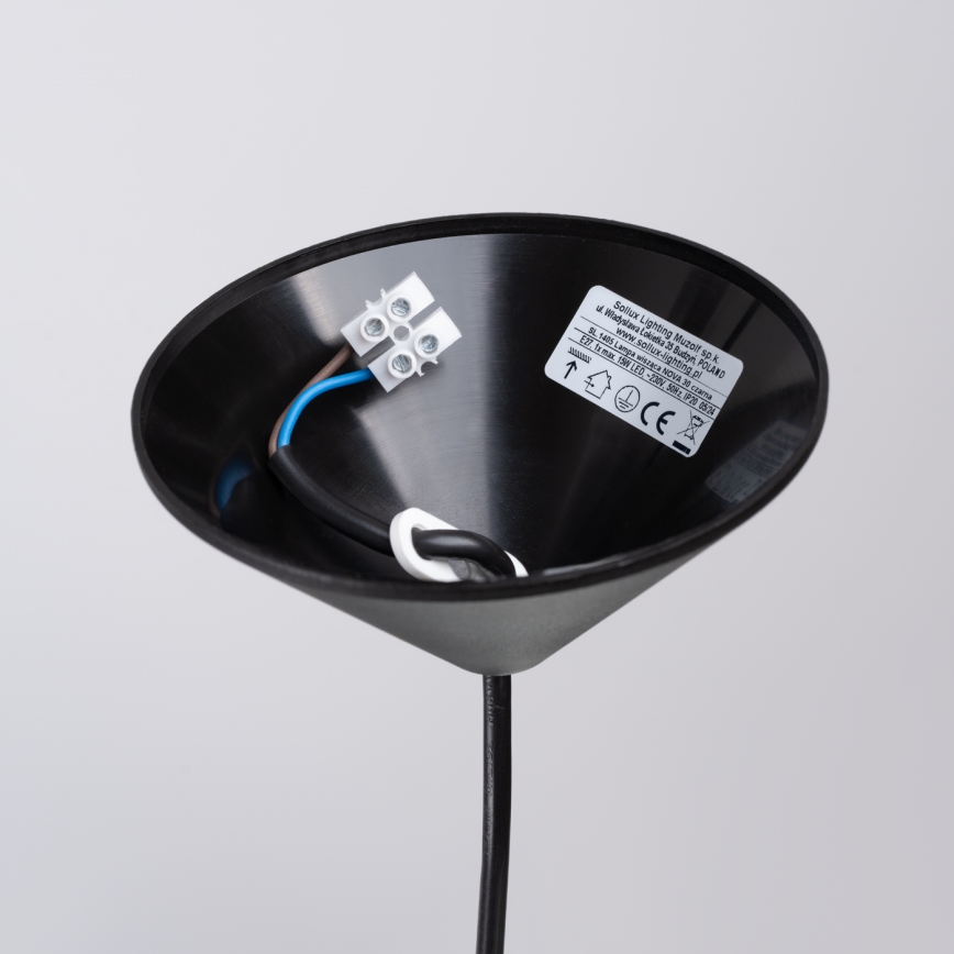 Hanglamp aan een koord NOVA 1xE27/15W/230V diameter 30 cm zwart