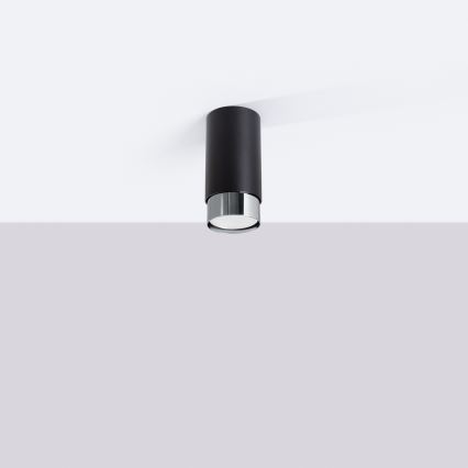 Spot NERO 1xGU10/10W/230V 12,5 cm noir/chrome brillant