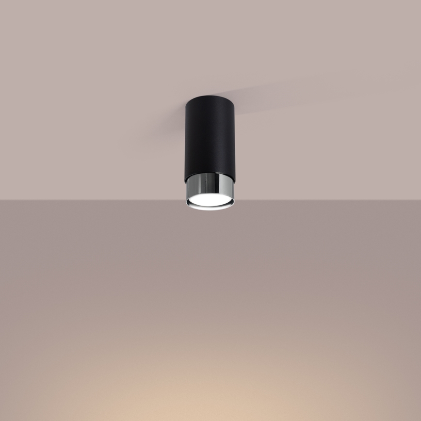 Spot NERO 1xGU10/10W/230V 12,5 cm zwart/glanzend chroom