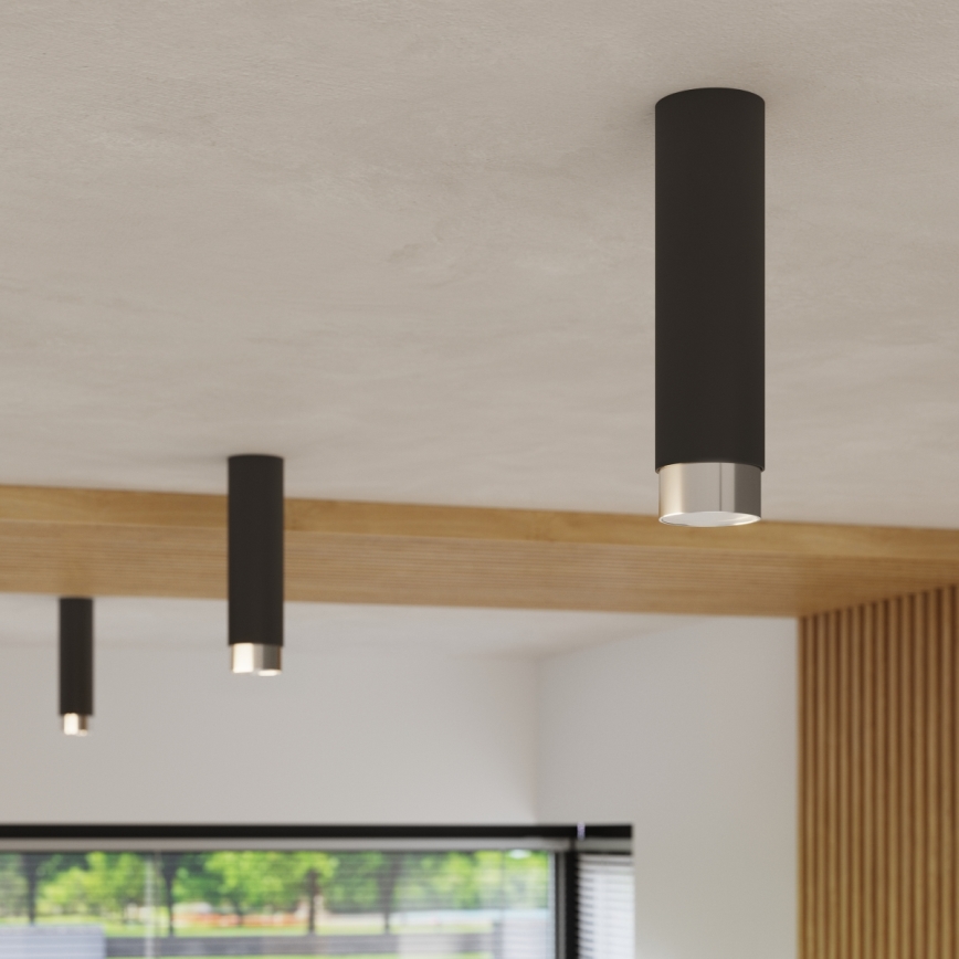 Spot NERO 1xGU10/10W/230V 12,5 cm zwart/glanzend chroom