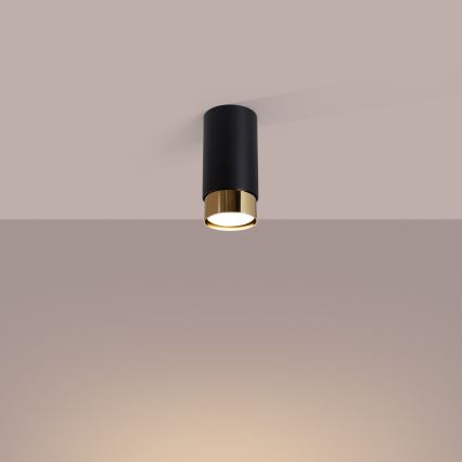 Spot NERO 1xGU10/10W/230V 12,5 cm noir/doré