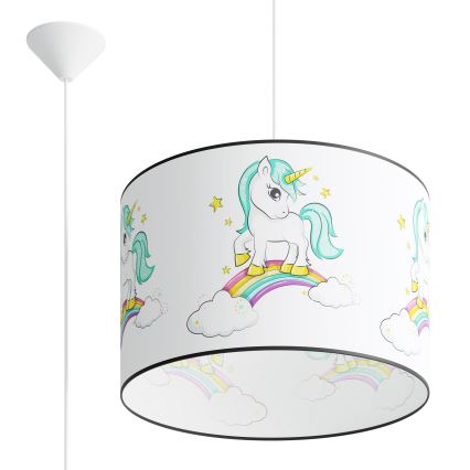 Suspension filaire enfant UNICORN 1xE27/15W/230V d. 40 cm Licorne