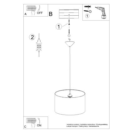Suspension filaire enfant FAIRY 1xE27/15W/230V d. 40 cm Fée