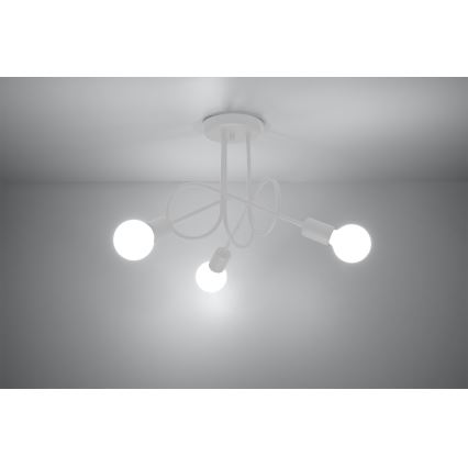 Bevestigde hanglamp LOOP 3xE27/15W/230V wit