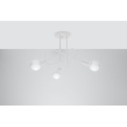 Bevestigde hanglamp LOOP 3xE27/15W/230V wit