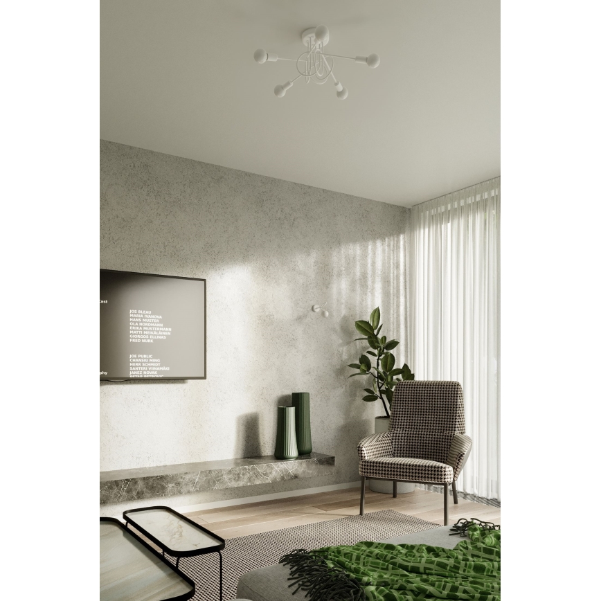 Bevestigde hanglamp LOOP 5xE27/15W/230V wit