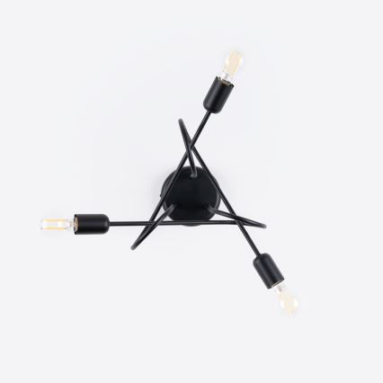 Bevestigde hanglamp LOOP 3xE27/15W/230V zwart