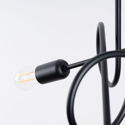 Bevestigde hanglamp LOOP 3xE27/15W/230V zwart