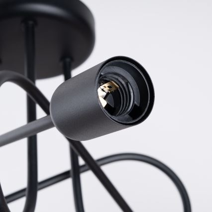 Bevestigde hanglamp LOOP 3xE27/15W/230V zwart
