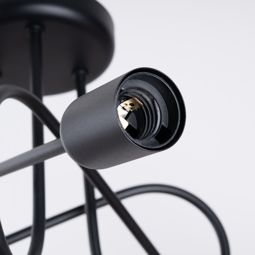 Bevestigde hanglamp LOOP 3xE27/15W/230V zwart