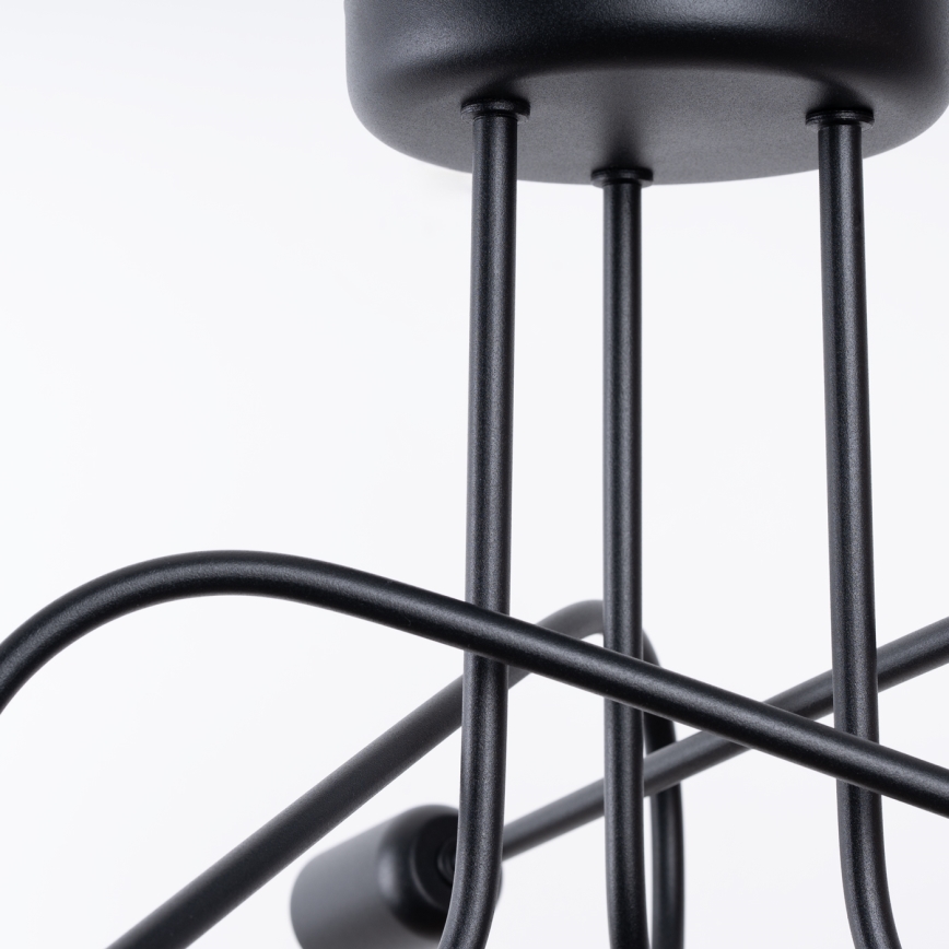 Bevestigde hanglamp LOOP 3xE27/15W/230V zwart