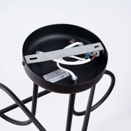 Bevestigde hanglamp LOOP 3xE27/15W/230V zwart