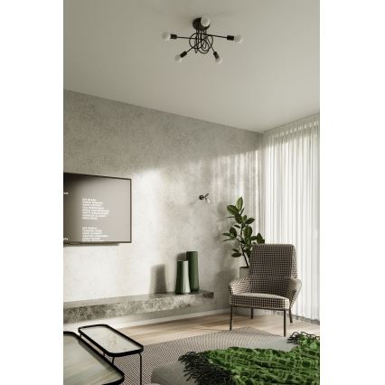 Bevestigde hanglamp LOOP 5xE27/15W/230V zwart