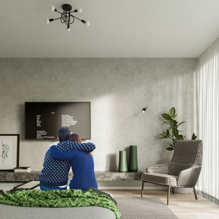 Bevestigde hanglamp LOOP 5xE27/15W/230V zwart