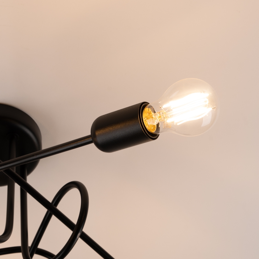 Bevestigde hanglamp LOOP 5xE27/15W/230V zwart