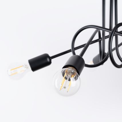 Bevestigde hanglamp LOOP 5xE27/15W/230V zwart