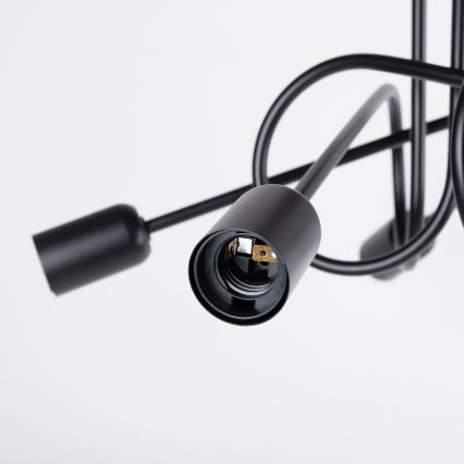 Bevestigde hanglamp LOOP 5xE27/15W/230V zwart