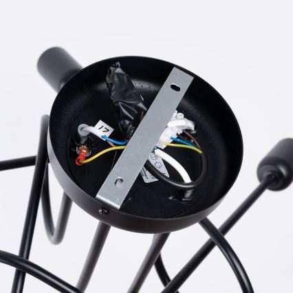 Bevestigde hanglamp LOOP 5xE27/15W/230V zwart