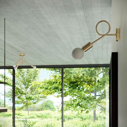 Bevestigde hanglamp LOOP 3xE27/15W/230V goud