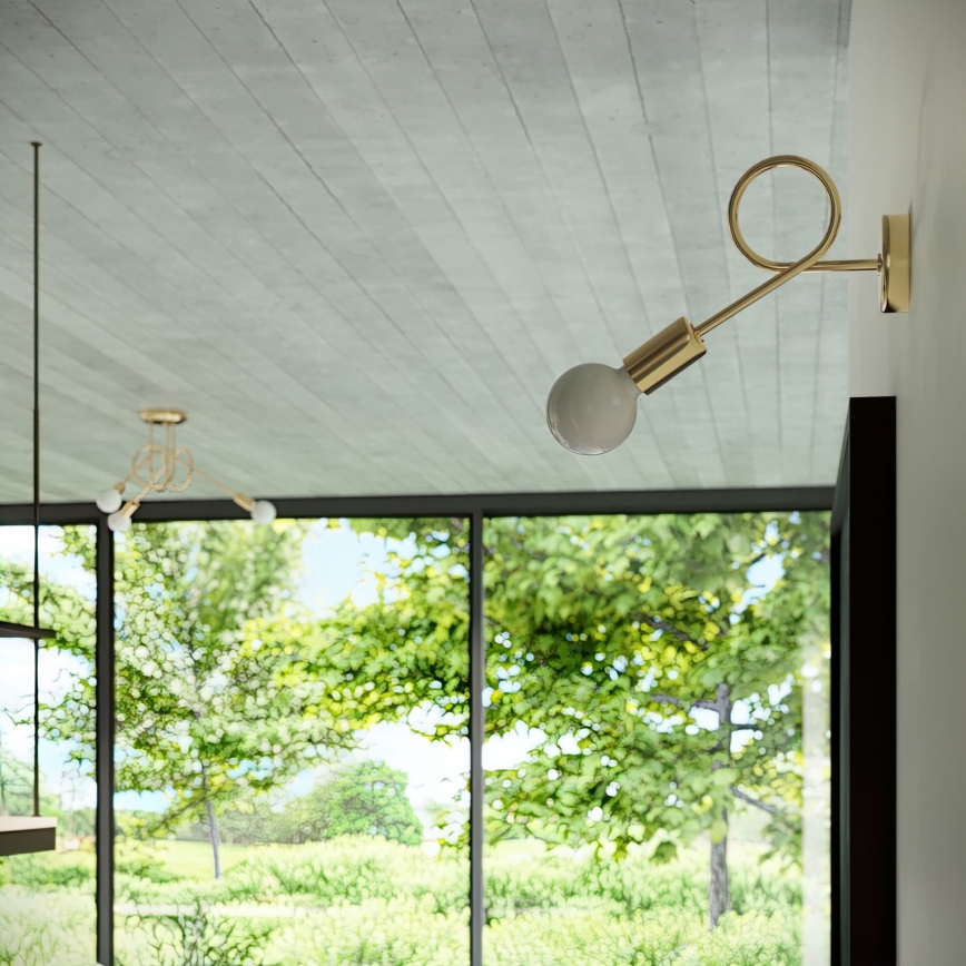 Bevestigde hanglamp LOOP 3xE27/15W/230V goud