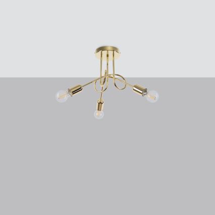 Bevestigde hanglamp LOOP 3xE27/15W/230V goud