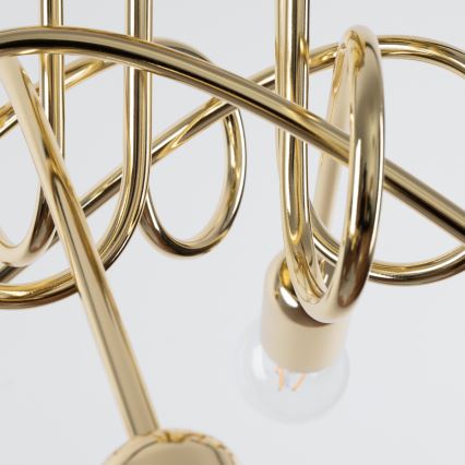 Bevestigde hanglamp LOOP 5xE27/15W/230V goud