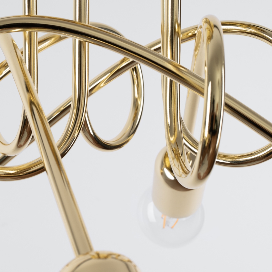 Bevestigde hanglamp LOOP 5xE27/15W/230V goud