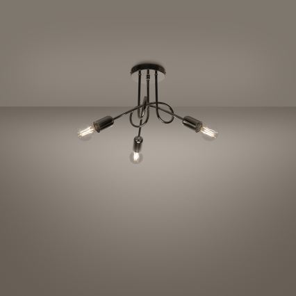 Bevestigde hanglamp LOOP 3xE27/15W/230V glanzend chroom