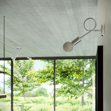 Bevestigde hanglamp LOOP 3xE27/15W/230V glanzend chroom