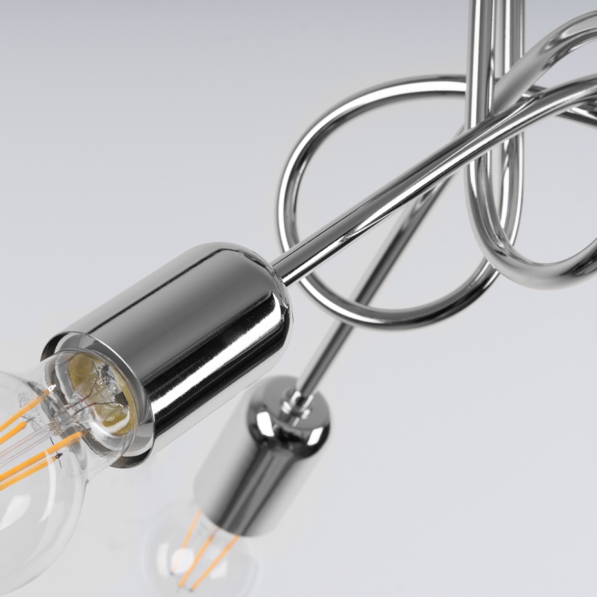 Bevestigde hanglamp LOOP 3xE27/15W/230V glanzend chroom