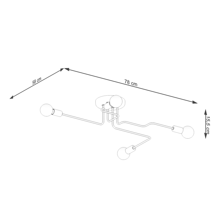 Bevestigde hanglamp VECTOR 4xE27/15W/230V wit