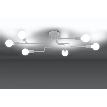 Bevestigde hanglamp VECTOR 6xE27/15W/230V wit