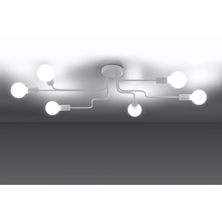 Bevestigde hanglamp VECTOR 6xE27/15W/230V wit
