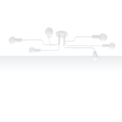 Bevestigde hanglamp VECTOR 6xE27/15W/230V wit